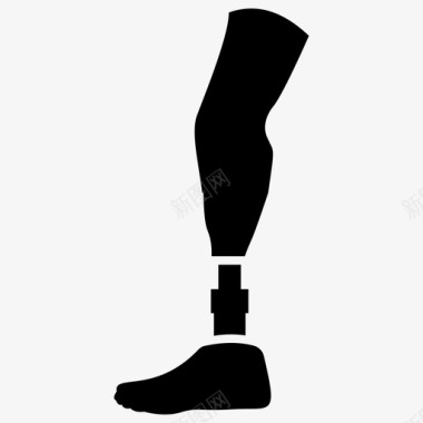 假腿假肢人工置换图标图标