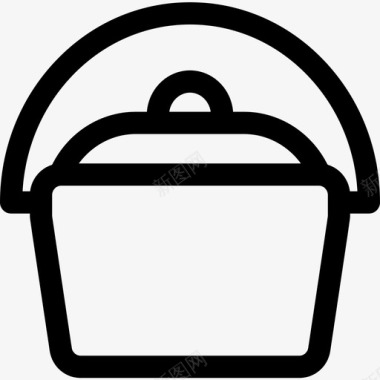 荷兰烤箱野营114线性图标图标