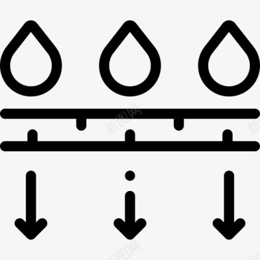 防水织物特征5线性图标图标