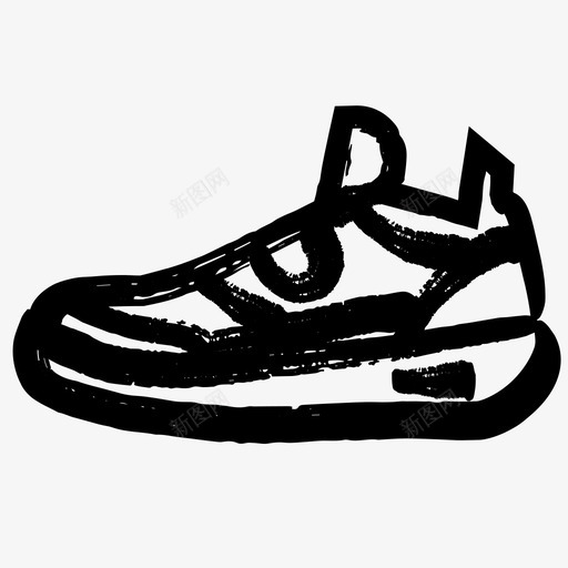 手绘运动鞋健康跑步图标svg_新图网 https://ixintu.com 健康 健康和健身 手绘运动鞋 跑步 鞋