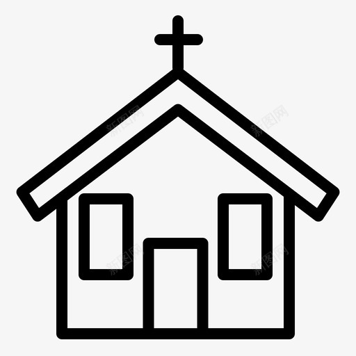 教堂建筑基督教图标svg_新图网 https://ixintu.com 基督教 宗教 建筑 教堂 祈祷