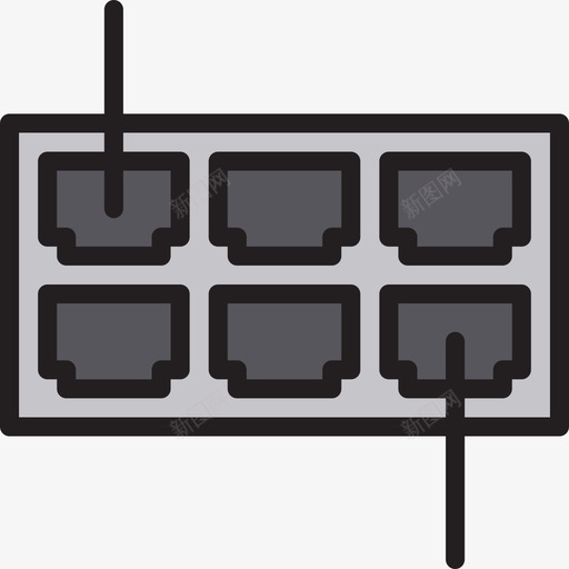 集线器数据和网络3线颜色图标svg_新图网 https://ixintu.com 数据和网络3 线颜色 集线器