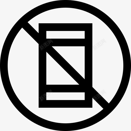 没有电话公共标志3直线图标svg_新图网 https://ixintu.com 公共标志3 没有电话 直线