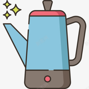 渗滤器咖啡62线性颜色图标图标