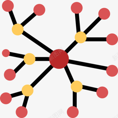 网络通信连接4扁平图标图标