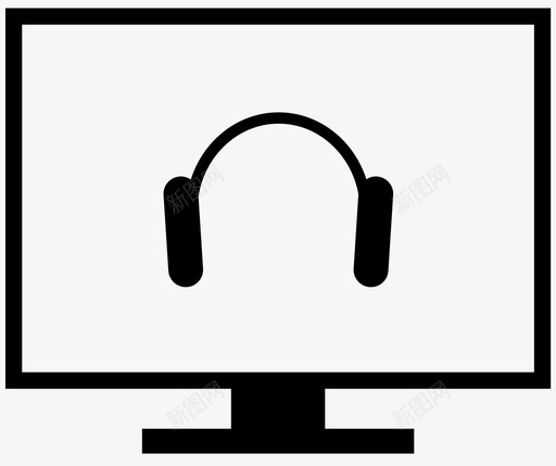 电视耳机耳机屏幕图标svg_新图网 https://ixintu.com 屏幕 电视 电视屏 耳机