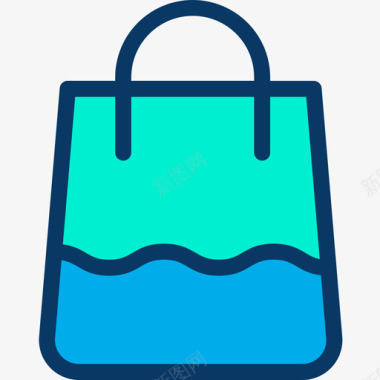 购物袋物流配送8线性颜色图标图标