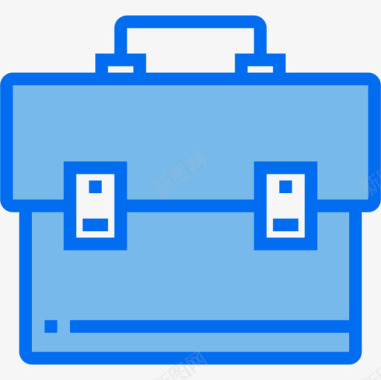 公文包商务元素2蓝色图标图标