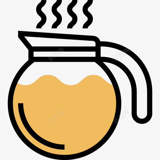 咖啡壶咖啡59黄色阴影图标svg_新图网 https://ixintu.com 咖啡59 咖啡壶 黄色阴影