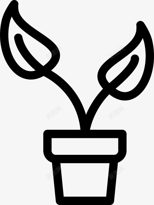 农业叶自然图标svg_新图网 https://ixintu.com 农业 叶 植物 盆栽 自然