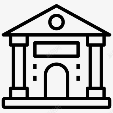 银行建筑银行大楼图标图标
