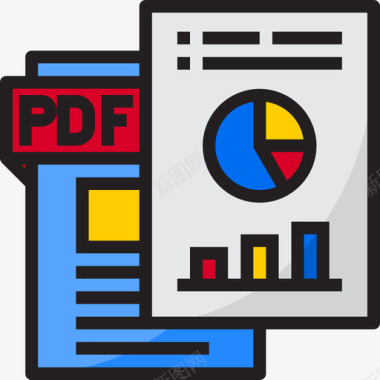 Pdf办公和商务15线性颜色图标图标