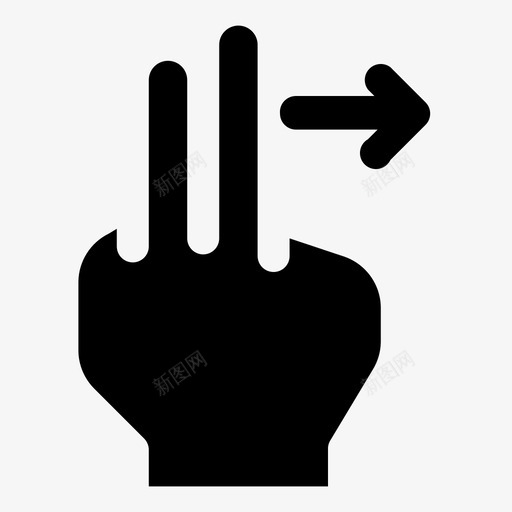 刷两个手指右触摸图标svg_新图网 https://ixintu.com 两个 字形 手势 手指 触摸
