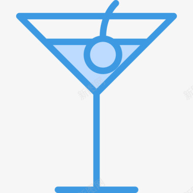 鸡尾酒酒精饮料4蓝色图标图标
