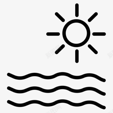 太阳第六季直线型图标图标