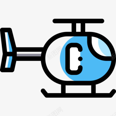 直升机公共交通13颜色省略图标图标