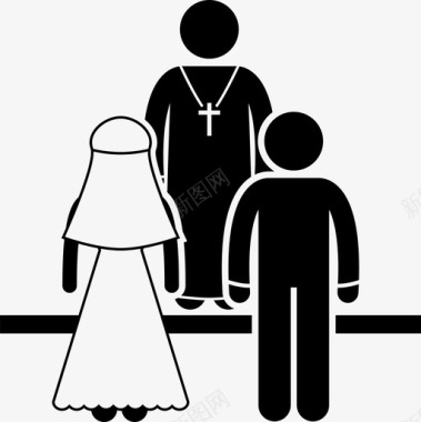 结婚誓言教堂情侣图标图标