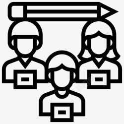 数字员工集思广益员工人力图标高清图片