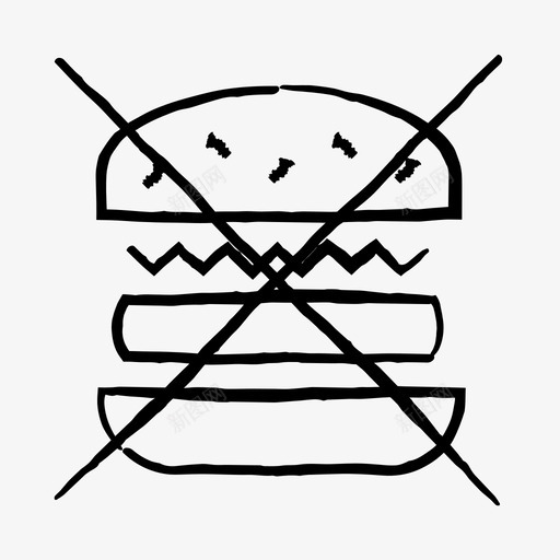 没有垃圾食品芝士汉堡健身图标svg_新图网 https://ixintu.com 健康 健身 垃圾 手绘 汉堡 没有 芝士 食品