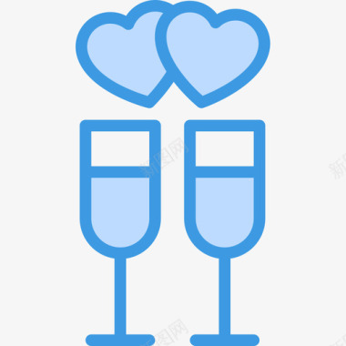香槟爱情73蓝色图标图标