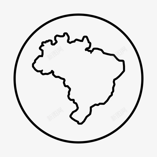 巴西地图巴西拉丁美洲图标svg_新图网 https://ixintu.com 南美洲 地图 巴西 拉丁美洲