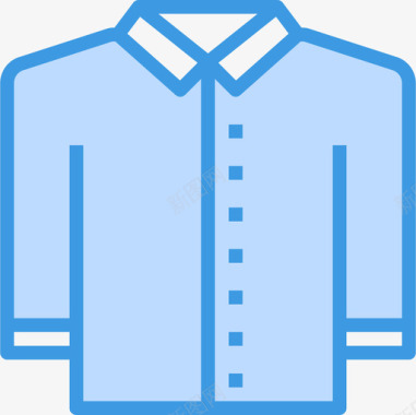 马球衫衣服87蓝色图标图标