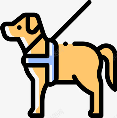 狗残疾人援助颜色疏漏图标图标