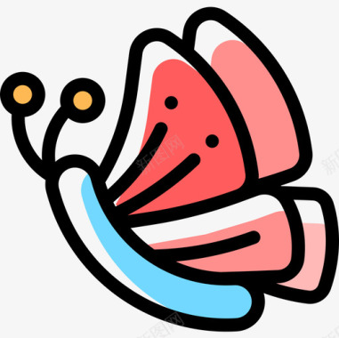 蝴蝶生物学10颜色省略图标图标
