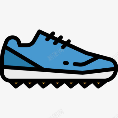 跑鞋22号跑步鞋线性颜色图标图标