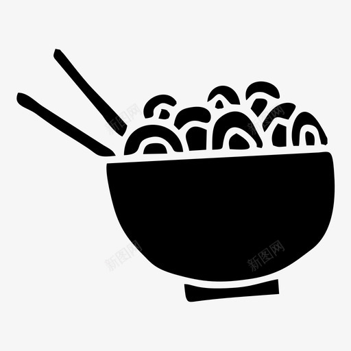 面条碗食物图标svg_新图网 https://ixintu.com 图标 字形 美味 面条 食物