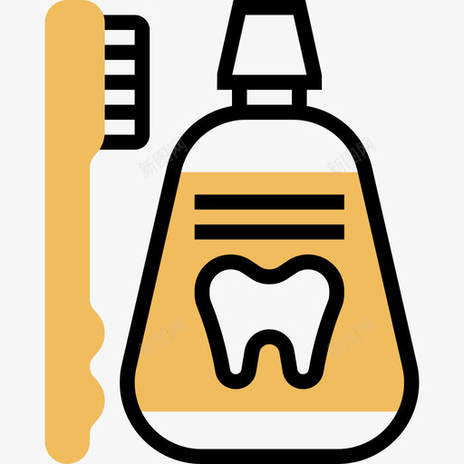 漱口水牙科21黄影图标svg_新图网 https://ixintu.com 口水 漱口 牙科 黄影