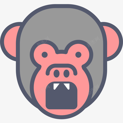 猴子动物45线性颜色图标svg_新图网 https://ixintu.com 动物 猴子 线性 颜色