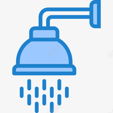 淋浴水管工工具10蓝色图标图标