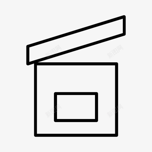 盒子商业包装图标svg_新图网 https://ixintu.com 供应 包装 商业 商店 盒子 邮递