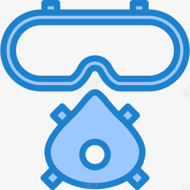 安全眼镜90结构蓝色图标图标