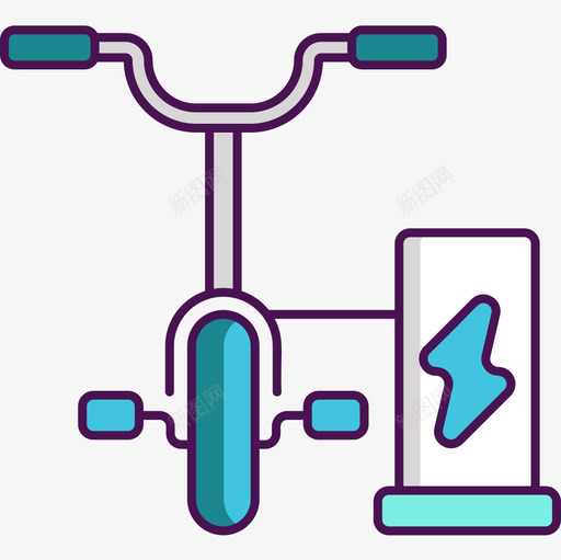 电动自行车技术69线型颜色图标svg_新图网 https://ixintu.com 技术 电动 线型 自行车 颜色
