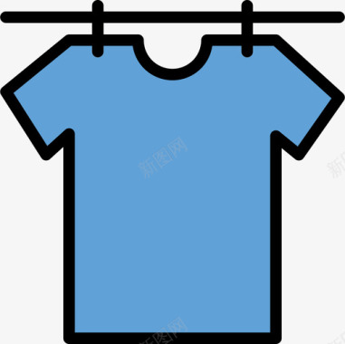 T恤洗衣房18线性颜色图标图标