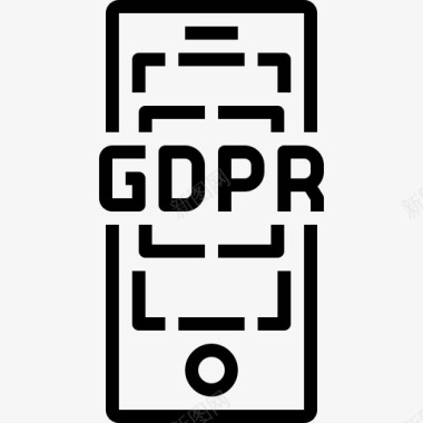 智能手机gdpr24线性图标图标