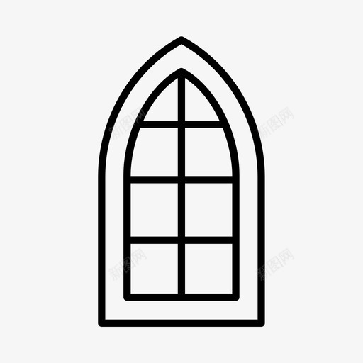 大教堂窗户拱形窗户建筑图标svg_新图网 https://ixintu.com 大教堂窗户 建筑 房子 拱形窗户 窗户
