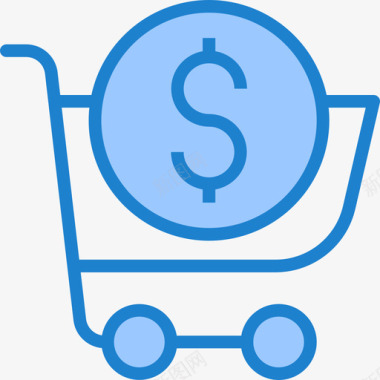 购物必需品在线营销3蓝色图标图标