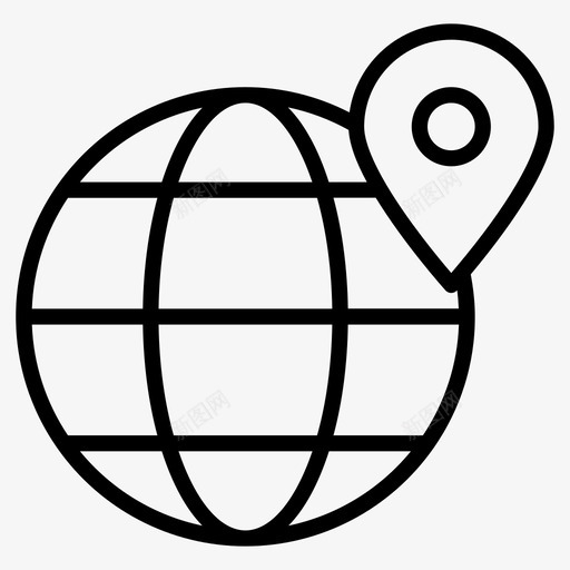 定位球地球全球定位系统图标svg_新图网 https://ixintu.com 世界 全球定位 地球 定位球 方向 系统 轮廓