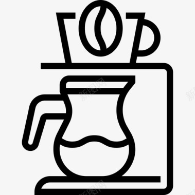 咖啡机咖啡61直线型图标图标