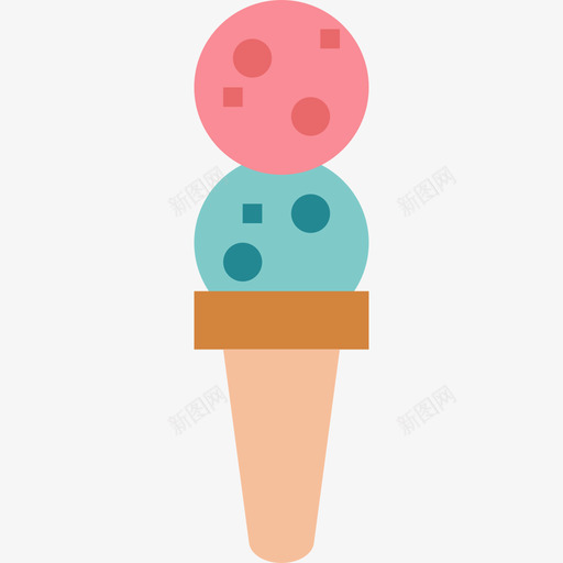 蛋卷冰淇淋21扁平图标svg_新图网 https://ixintu.com 冰淇淋 扁平 蛋卷