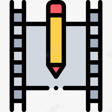 电影编辑音视频5线性颜色图标图标
