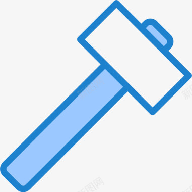 固定锤91号结构蓝色图标图标
