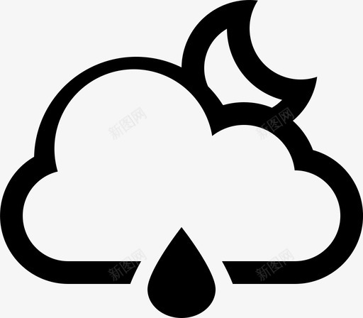 Cloud Raindrop Moonsvg_新图网 https://ixintu.com Cloud Raindrop Moon