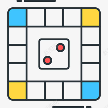 骰子游戏5线性颜色图标图标