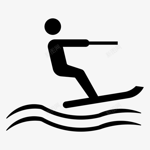 滑水沙滩娱乐图标svg_新图网 https://ixintu.com 冲浪 娱乐 沙滩 滑水 运动