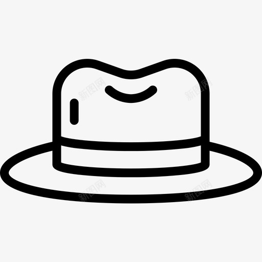 软呢帽帽子线形图标svg_新图网 https://ixintu.com 帽子 线形 软呢帽