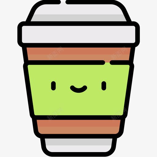 咖啡杯幸福8线性颜色图标svg_新图网 https://ixintu.com 咖啡杯 幸福8 线性颜色